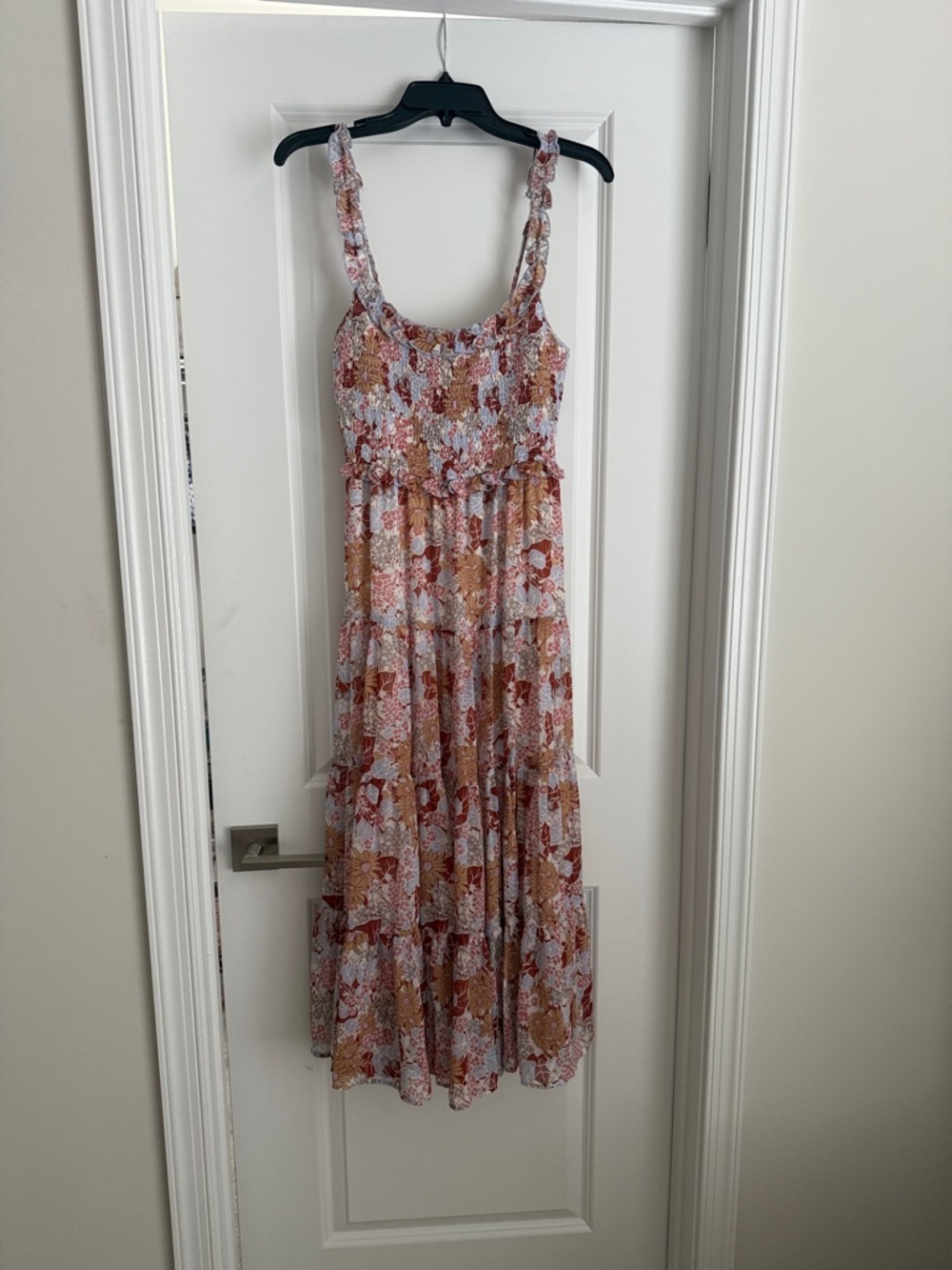 ASTR the Label Floral Smocked Tiered MIDI Dress